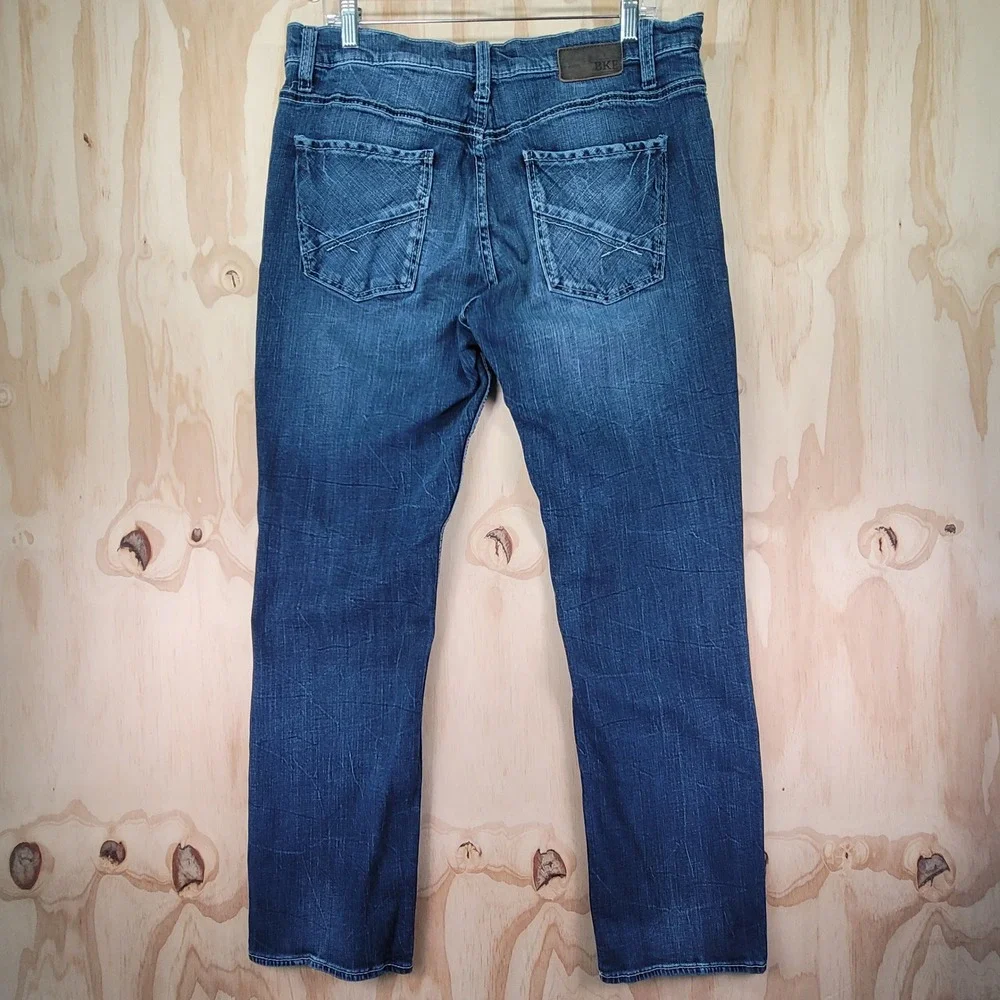 BKE Jake Straight Leg Jeans Mens 36x30 Blue Excellent Straight Leg ABP16109